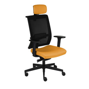 NABBI Libon BS HD kancelárska stolička s podrúčkami žltá / čierna