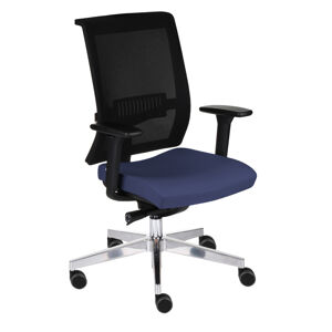 NABBI Libon BS kancelárska stolička s podrúčkami tmavomodrá / čierna / chróm