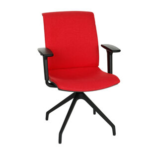 NABBI Libon Cross BT R1 konferenčná stolička s podrúčkami červená / čierna