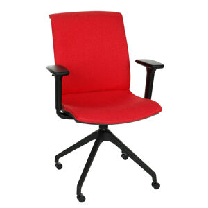 NABBI Libon Cross Roll BT R1 konferenčná stolička s podrúčkami červená / čierna