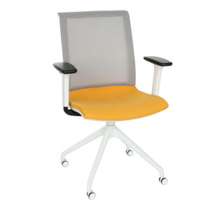 NABBI Libon Cross Roll WS R1 konferenčná stolička s podrúčkami žltá / sivá / biela