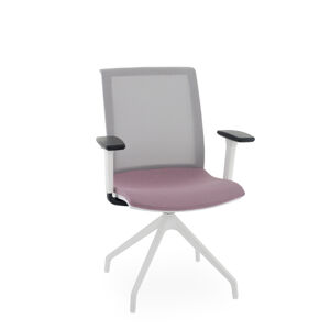 NABBI Libon Cross WS R1 konferenčná stolička s podrúčkami staroružová / sivá / biela