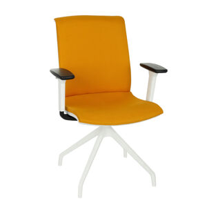 NABBI Libon Cross WT R1 konferenčná stolička s podrúčkami žltá / biela