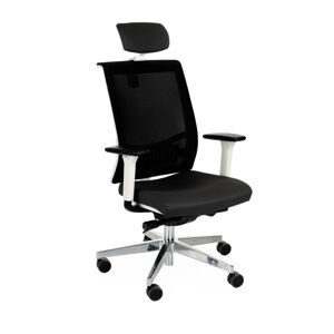 NABBI Libon WS HD kancelárska stolička s podrúčkami čierna / biela / chróm