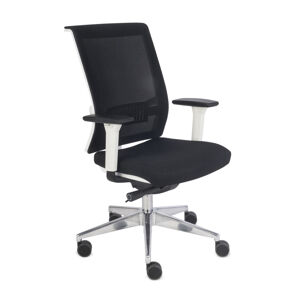 NABBI Libon WS kancelárska stolička s podrúčkami čierna / biela / chróm