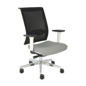 NABBI Libon WS kancelárska stolička s podrúčkami sivá / čierna / biela / chróm