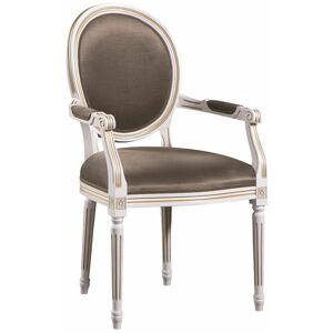 TARANKO Krzeslo T rustikálne jedálenské kreslo biela patyna / tmavohnedá (B3 5064)