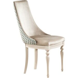 TARANKO Krzeslo U1 jedálenská stolička svetlohnedá / mentolový vzor / vanilka