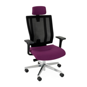 NABBI Mixerot BS HD kancelárska stolička s podrúčkami fialová / čierna / chróm