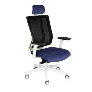 NABBI Mixerot WS HD kancelárska stolička s podrúčkami tmavomodrá / čierna / biela