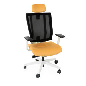 NABBI Mixerot WS HD kancelárska stolička s podrúčkami žltá / čierna / biela