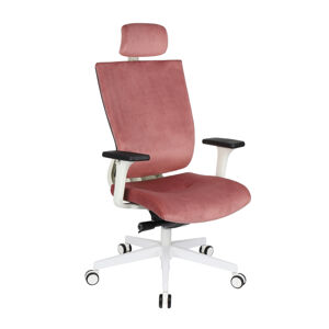 NABBI Mixerot WT HD kancelárska stolička s podrúčkami tmavoružová / biela