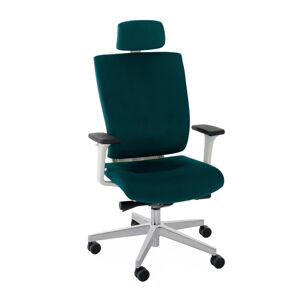 NABBI Mixerot WT HD kancelárska stolička s podrúčkami tmavozelená / biela / chróm
