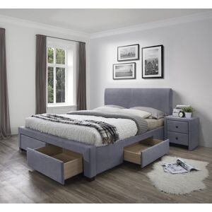 HALMAR Modena 3 160 čalúnená manželská posteľ s úložným priestorom sivá (Velvet)