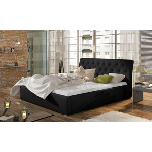 NABBI Monzo UP 200 čalúnená manželská posteľ s roštom čierna