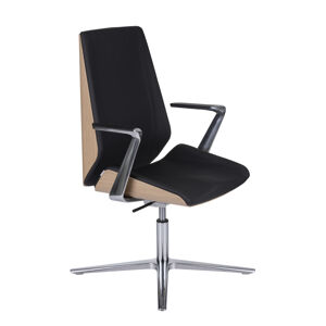 NABBI Munos Wood CF AL1 kancelárska stolička s podrúčkami čierna / buk prírodný / chróm