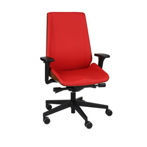 NABBI Munos Wood kancelárska stolička s podrúčkami červená (Valencia 02) / svetlý orech / čierna