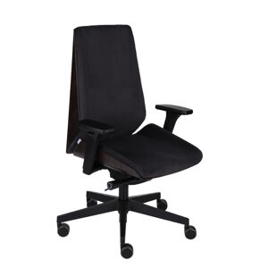NABBI Munos Wood kancelárska stolička s podrúčkami čierna / wenge / čierna