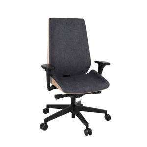 NABBI Munos Wood kancelárska stolička s podrúčkami tmavosivá / buk prírodný / čierna