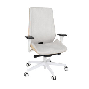 NABBI Munos Wood W kancelárska stolička s podrúčkami svetlosivá / patyna svetlá / biela