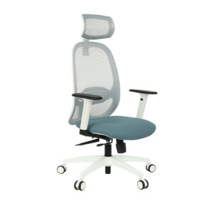 NABBI Nedim WS HD kancelárska stolička s podrúčkami modrá / sivá / biela