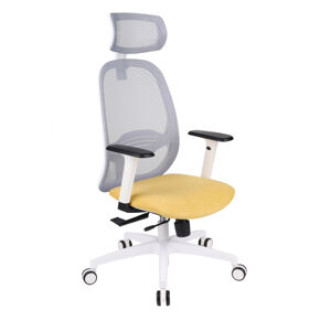 NABBI Nedim WS HD kancelárska stolička s podrúčkami žltá / sivá / biela