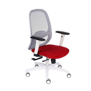 NABBI Nedim WS kancelárska stolička s podrúčkami červená / sivá / biela