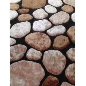 TEMPO KONDELA Pebble Typ 2 koberec 80x150 cm hnedá / čierna