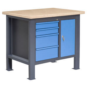 NABBI PL01L/P7P9 pracovný stôl grafit / modrá