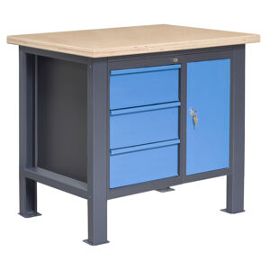NABBI PL01L/P8P9 pracovný stôl grafit / modrá