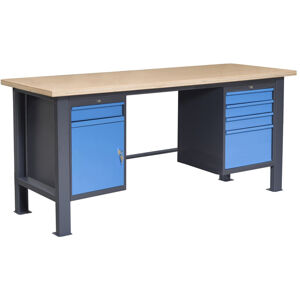 NABBI PL03L/P2P4 pracovný stôl grafit / modrá
