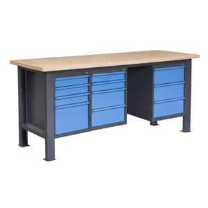 NABBI PL03L/P4P7P8 pracovný stôl grafit / modrá