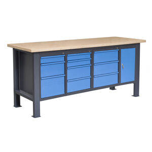 NABBI PL03L/P5P7P8P10 pracovný stôl grafit / modrá