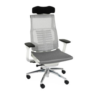 NABBI Primus WS kancelárska stolička s podrúčkami sivá / biela / chróm