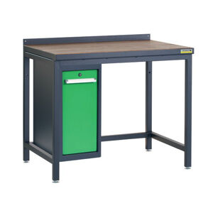 NABBI PSS01D/L9 pracovný stôl so zverákom grafit / zelená