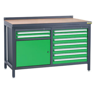 NABBI PSS02D/L2L8 pracovný stôl grafit / zelená
