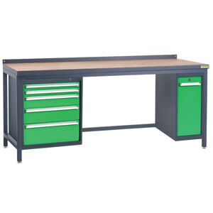 NABBI PSS03D/L5L9 pracovný stôl grafit / zelená