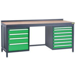 NABBI PSS03D/L7L8 pracovný stôl grafit / zelená