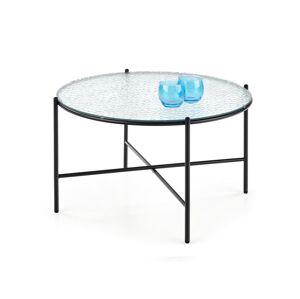 HALMAR Rosalia okrúhly sklenený konferenčný stolík priehľadná / čierna