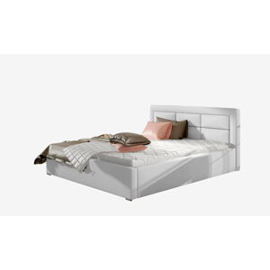 NABBI Rovigo UP 140 čalúnená manželská posteľ s roštom biela