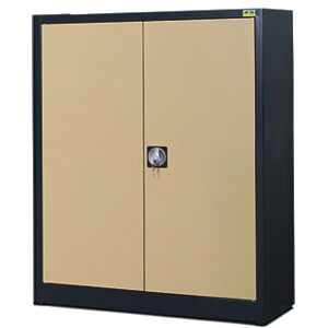 NABBI SB 1000 3P kovová kancelárska skriňa s vystuženými dverami antracit / béžová