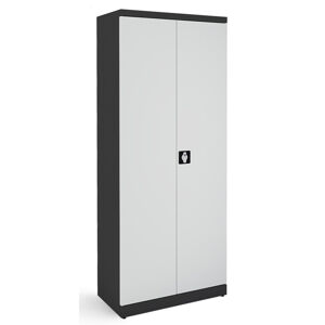 NABBI SB 800 kovová kancelárska skriňa s dvojkrídlovými dverami grafit / svetlosivá