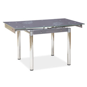SIGNAL GD-082 jedálenský stôl chrómová / priehľadná / sivá
