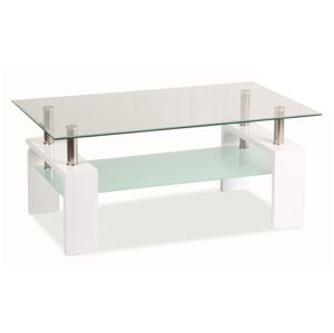 SIGNAL Lisa Basic sklenený konferenčný stolík biela / chrómová / priehľadná