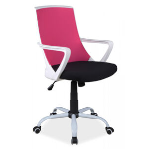 SIGNAL Q-248 kancelárska stolička s podrúčkami ružová / čierna / biela