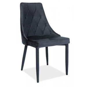 SIGNAL Trix Velvet jedálenská stolička čierna
