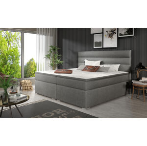 NABBI Spezia 140 čalúnená manželská posteľ s úložným priestorom sivá