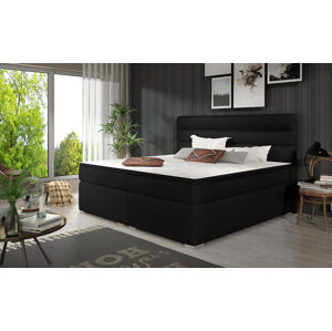 NABBI Spezia 160 čalúnená manželská posteľ s úložným priestorom čierna (Sawana 14)