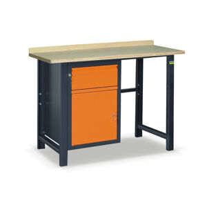 NABBI SS01L/B pracovný stôl grafit / oranžová
