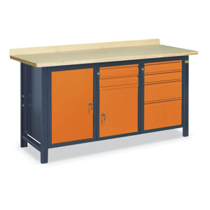 NABBI SS02L/ACE pracovný stôl grafit / oranžová